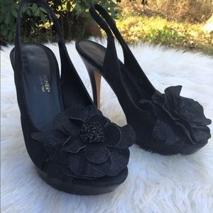 Donald J Pliner Couture Metallic black heels 8.5